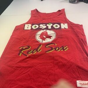 Mitchell & Ness Red Boston Tank Top